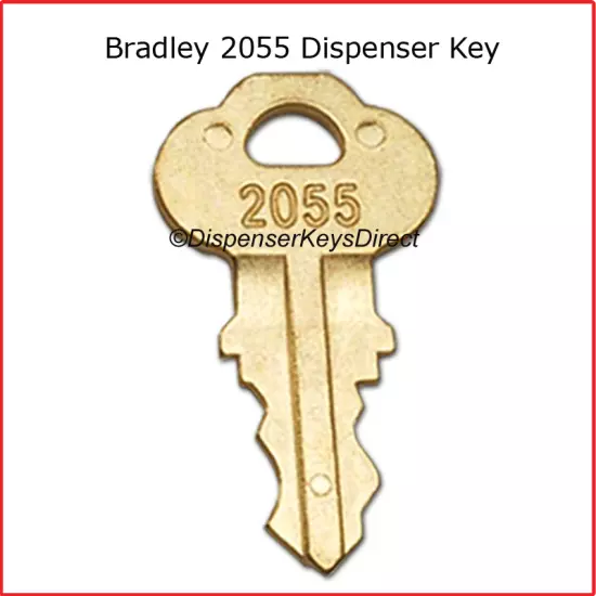 Bradley #2055 Key for Paper Towel, Toilet Tissue & Liquid Soap Disp. - (6/pk.)