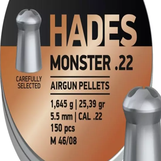 JSB Match 150 Count HADES MONSTER Hollow Point 5.5mm .22 Caliber Airgun Pellet B