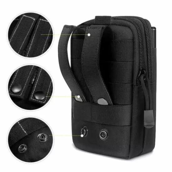 Waterproof Black Tactical Molle Pouch Belt Waist Pack Bag Military Waist Pocket