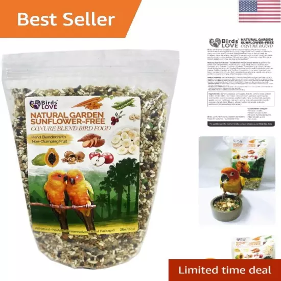 All Natural Garden Blend Bird Food for Conures - Sunflower Free 2lb