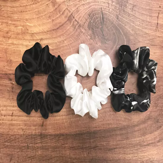 Celestial Silk Scrunchies for Hair - Pure Mulberry Silk Hair Ties 3 Piece Set