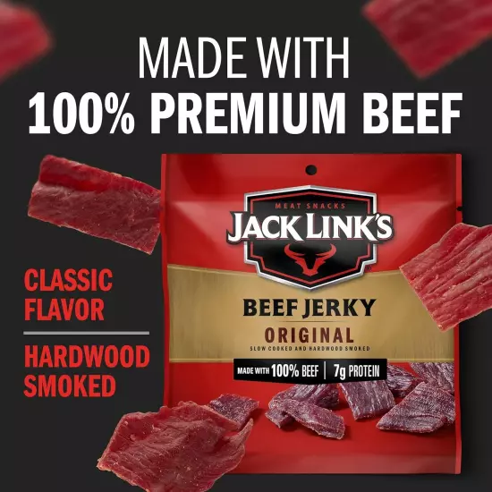 Jack Link's Beef Jerky, Original, Multipack Bags – 0.625 Ounce (Pack of 20) 