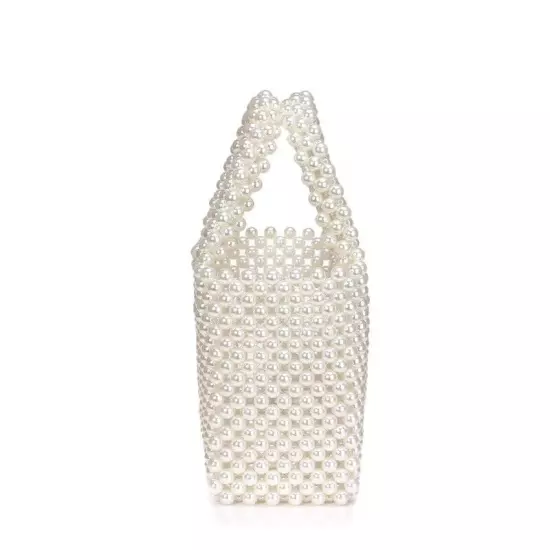 Handmade Woven Beaded Pearl Bags Women Handbags Small Beading Beach Bags