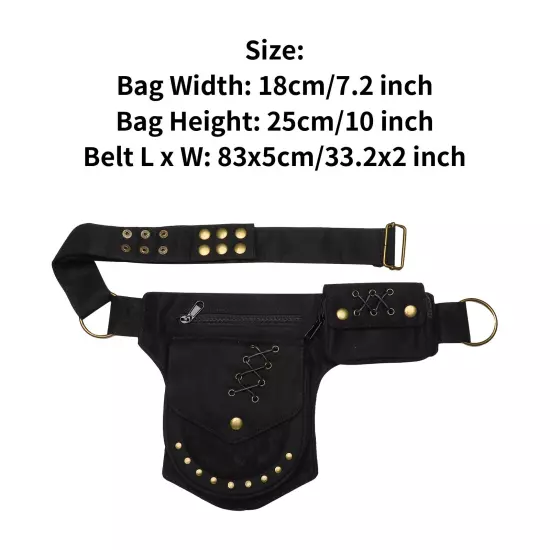 Women Men Hip Bags Halloween Adjustable Belt Durable Waist Bag Renaissance Punk