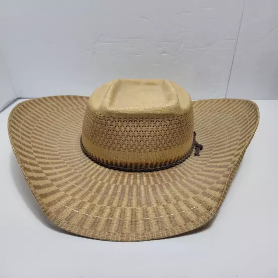 Vintage Fowlke's Open Range Chief White Cloud Cowboy Hat Weatherized Sz 7 1/2 