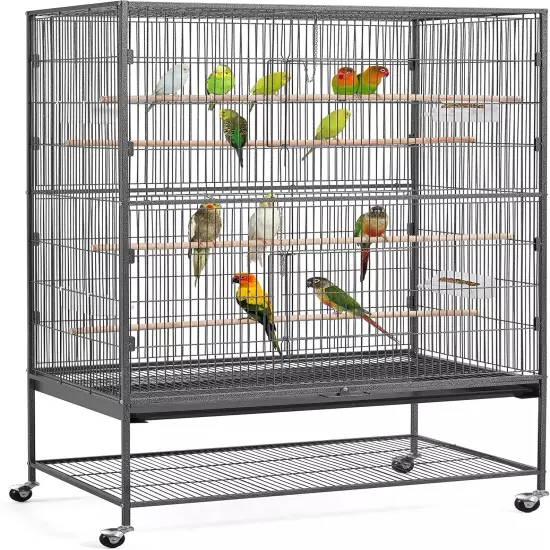 60.5Inch Extra Large Bird Cage Metal Parrot Cage Flight Cage for Cockatiels Afri