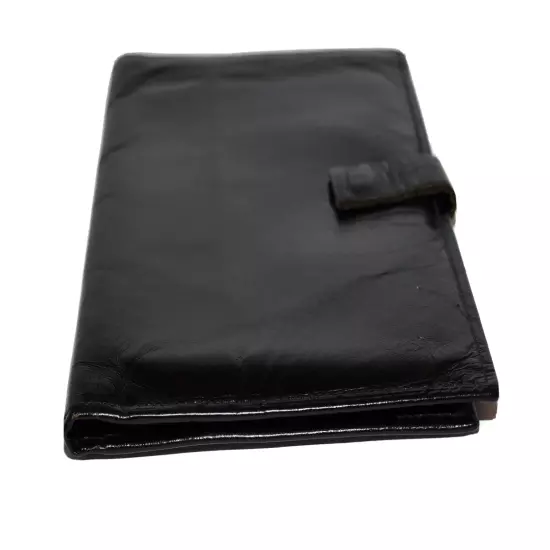 Princess Gardner Black Leather Travel Passport Breast Pocket Wallet