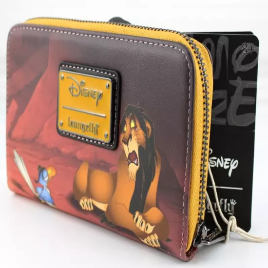 Loungefly Lion King Disney Villains Scar Simba Zipper Wallet Faux Leather New