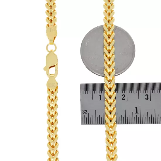 14K Yellow Gold 1.5mm-5mm Franco Square Box Chain Necklace Mens Womens 16"- 30"