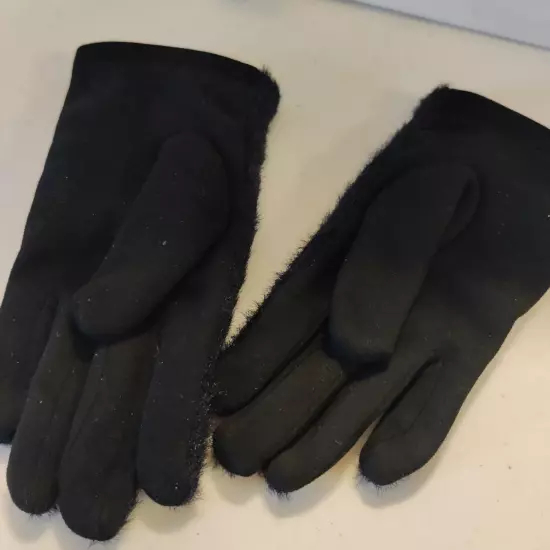 Mango Ladies Black Gloves