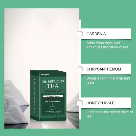 Oil-Reducing Tea-10 Herbal with Excellent Formula, Oil Cleansing Tea for Liver