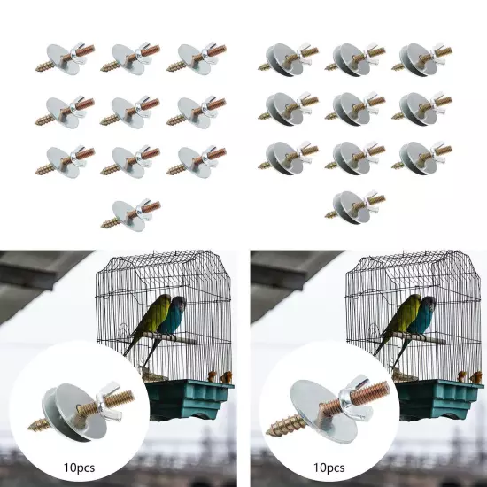 10Pcs Parrot Perches Fixing Screws Metal (M6*30) for Bird Stand Exercise