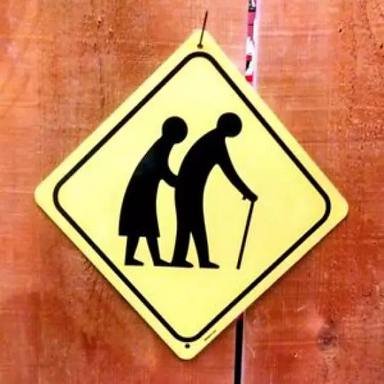 Elderly Old People Crossing Xing Symbol Highway Route Sign