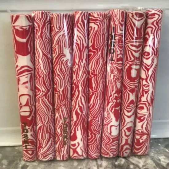 8-Pak Toski Target World's Ultra Lightest Putter Grips 0.6 oz Red & White Swirls