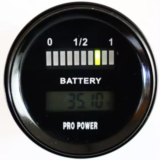 24 Volt LED Battery Indicator w/ LCD Volt Display Works On New Type Batteries MR