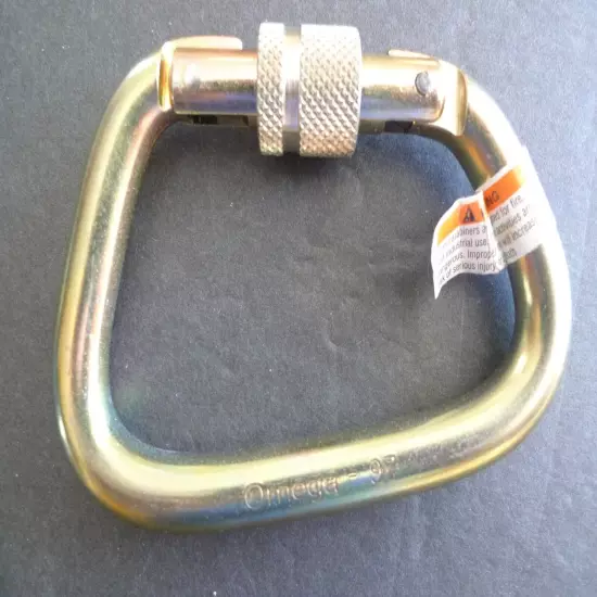 OMEGA - STEEL CARABINER - - # MD716S3 - NEW OLD STOCK -40 KN- MADE @ USA