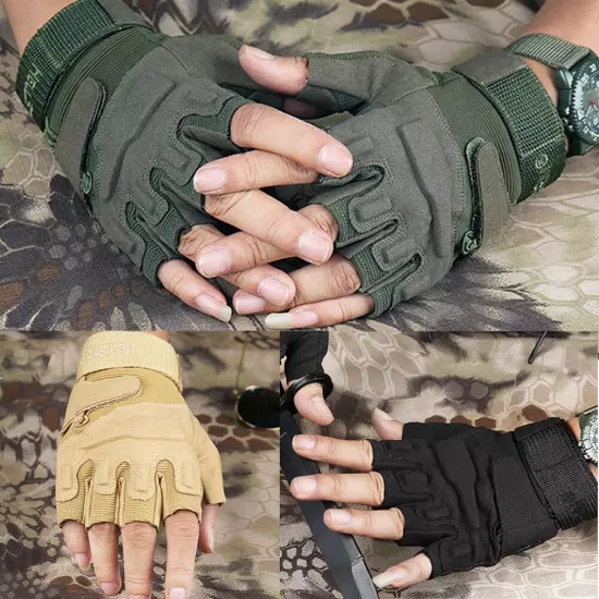 Fingerless Half-Finger Tactical Gloves Motorcycle Driving Gloves Riding Gloves