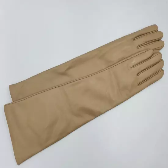 Long genuine leather gloves, opera elbow gloves - 18 inches / 46 cm. TOUCHSCREEN