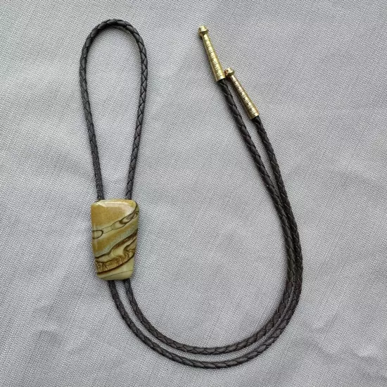 Vintage Picture Jasper Western Bolo Tie