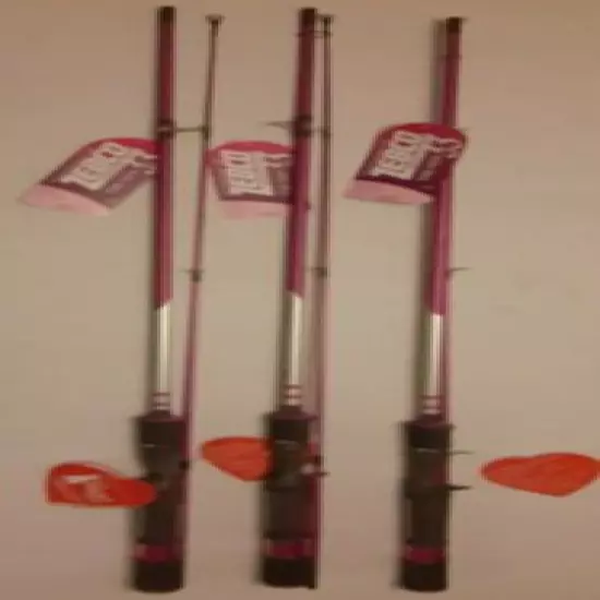 LOT 3 casting ZEBCO AUTHENTIC SERIES MEDIUM 6" foot 2-PIECE RODS Lady pink