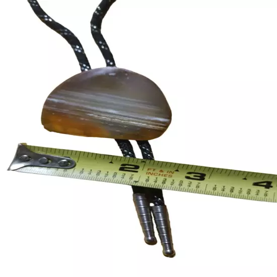 Vtg WESTERN Southwestern LARGE AGATE STONE Bolo Tie