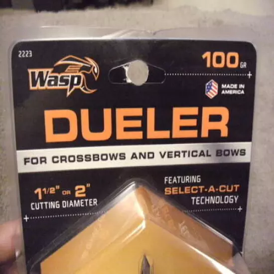 WASP 100gr Dueler Crossbow / Verticle Bow 1 1/2 or 2 " Broadheads Select Cut Tec