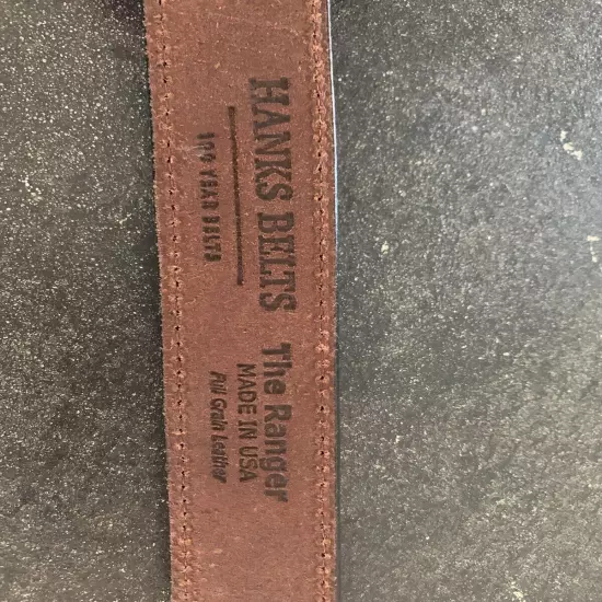 Hanks Belts The Ranger Men’s Size 46 Brown Leather 1.5 Inch