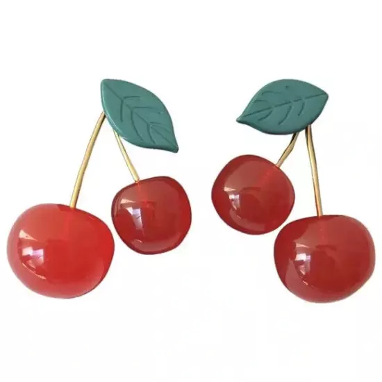 Lele Sadoughi Cherry Earrings in Red