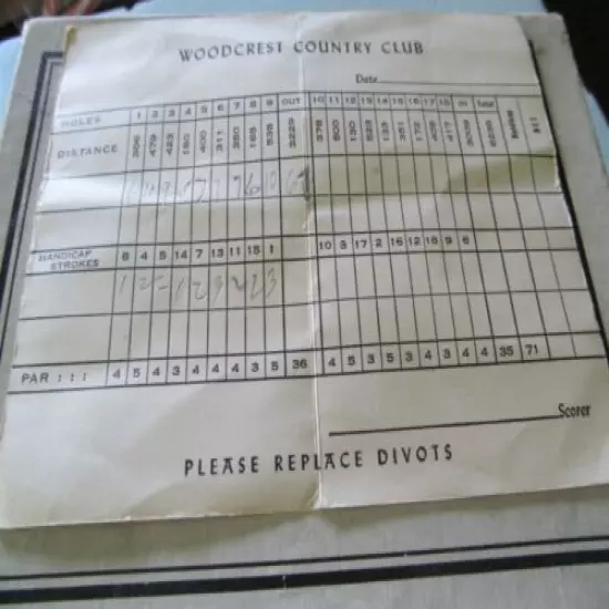 DOZEN BOX FROM WOODCREST C.C. (N.J.) W/8 WRAPPED BALLS + SCORECARD+ 2 USED BALLS