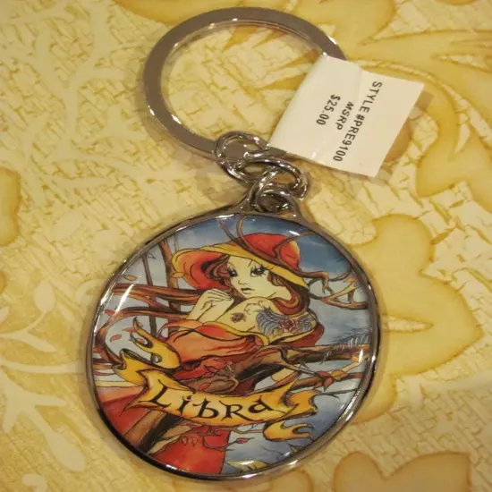 1990’s Isabella Fiore Tattoo Printed Zodiac Sign Keychain - RARE MSRP $25.00 NWT