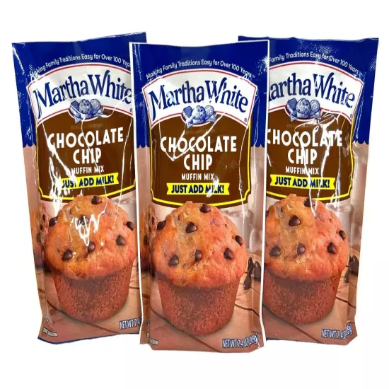 Martha White Chocolate Chip Muffin Mix 7.4 oz (3 Pack)