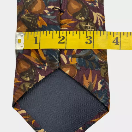 Jos. A. Bank Acorn Art Print Floral Silk Tie Men's 3.5" x 59"