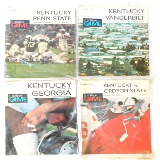 Lot of (4) Different 1976 Kentucky College Football Programs