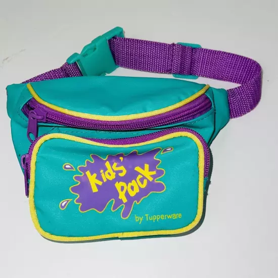 Kids’ Pack By Tupperware Fanny Travel Pouch Zipped Clip Retro 80s 90s Vintage