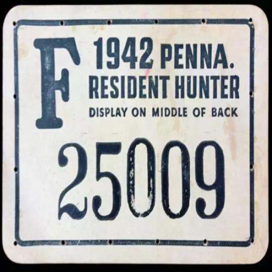 1942 PENNSYLVANIA ANTIQUE HUNTING LICENSE