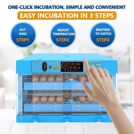 Auto Egg Incubator with Automatic Egg Turning and Humidity & Temperature Control