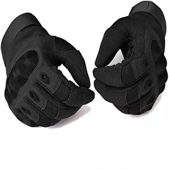 Tactical Gloves Motorcycle Riding Gloves Full Finger Gloves Black