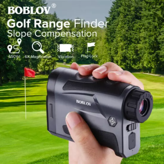 BOBLOV 6X Golf Hunting Range Finder + Slope Compensation 650Yard Rangefinder