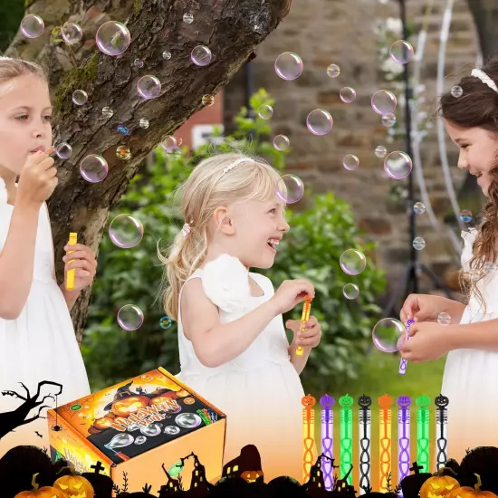 60 Pack Halloween Bubble Wands, Mini Toys for Party Favors,... 