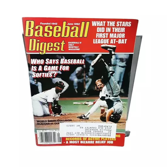 Baseball Digest June 1992 Gladden Greg Olson World Series Collison