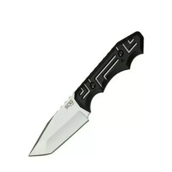 SOG Growl Black GRN 9Cr18MoV Fixed Blade Knife w/ Sheath.satin finish AUTHENTIC 