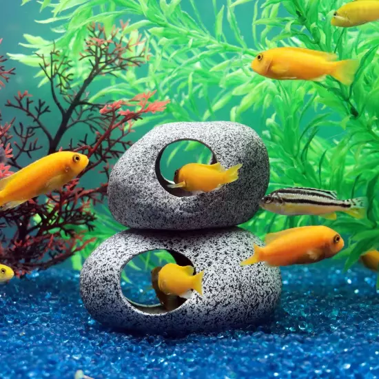 Aquarium Decorations Rock, Ceramic Shelters - Shrimp Habitat, Breeding Tube, ...