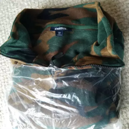 KING SIZE EXPLORER GREEN & KHAKI FLEECE CAMO JACKET MENS 3X XXXL NEW IN PACKAGE 