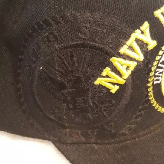 Navy Veteran US Navy Black Adjustable Strapback Trucker Hat Baseball Cap