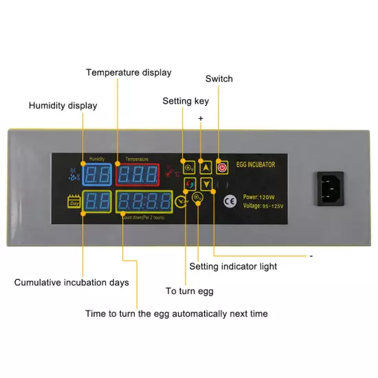 96-Egg Practical Fully Automatic Poultry Incubator 