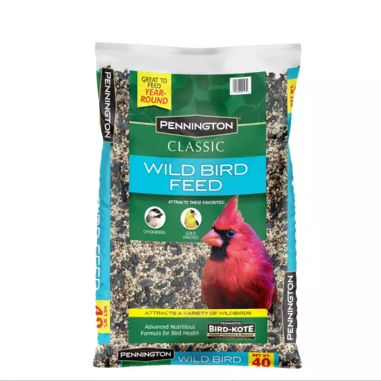 Pennington Classic Dry Wild Bird Feed and Seed, 40 lb. Bag, 1 Pack