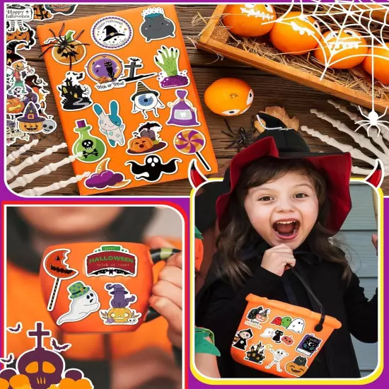 300 Pcs Halloween Pumpkin Stickers Bulk, Party Favors for Multi 