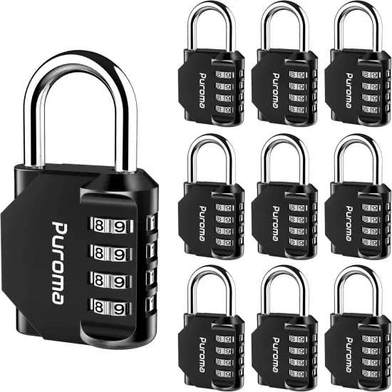 Puroma 1 Pack Combination Lock 4 Digit Locker Lock Outdoor Waterproof Padlock fo