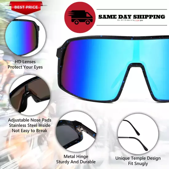 Sport Men Cycling Baseball Golf Running Ski Sunglasses Color Mirror Lens Glasses