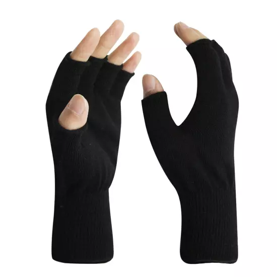 EvridWear Men Women Merino Wool Knit Liner Gloves Finger/Fingerless/Touchscreen